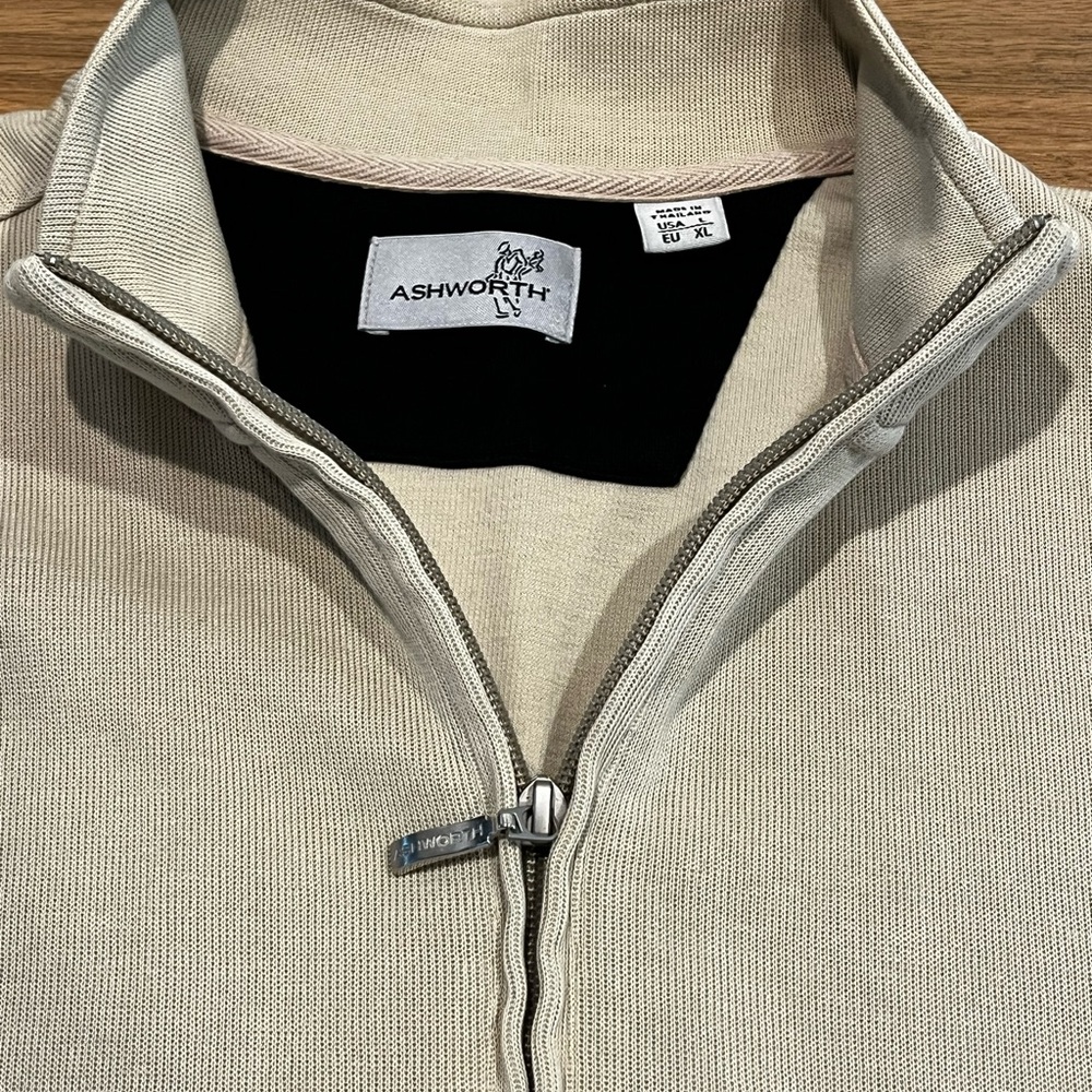 Ashworth Men's Beige Zip-Up Vest